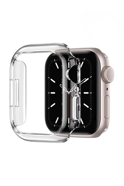 Apple Watch Uyumlu 38 Mm Seffaf Silikon 360 Tam Koruma Yumuşak Kılıf