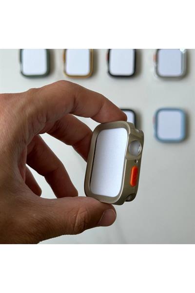 Apple Watch Uyumlu 5 6 7 8 9 44/45mm Kılıf Kasa Ve Ekran Koruyucu 360 Tam Koruma Kapak