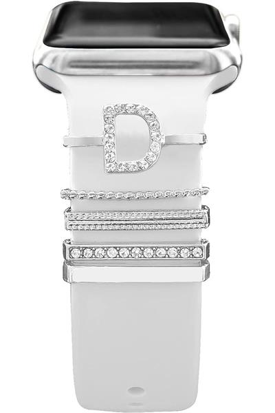Apple Watch Uyumlu Harfli Charm Aksesuar Tüm Seriye Uyumlu Akıllı Saay Charm S