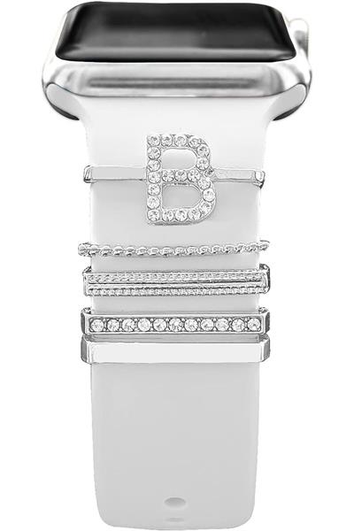 Apple Watch Uyumlu Harfli Charm Aksesuar Tüm Seriye Uyumlu Akıllı Saay Charm S