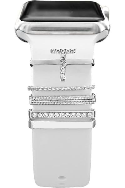 Apple Watch Uyumlu Harfli Charm Aksesuar Tüm Seriye Uyumlu Akıllı Saay Charm S