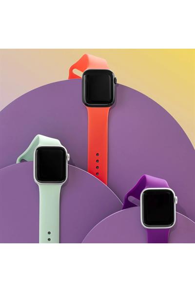 Apple Watch Uyumlu Seri: 1/2/3/4/5/6/se/7/8/9/10/11 Silikon Kordon A++