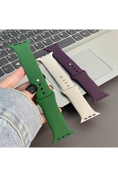Apple Watch Uyumlu Seri: 1/2/3/4/5/6/se/7/8/9/10/11 Silikon Kordon A++