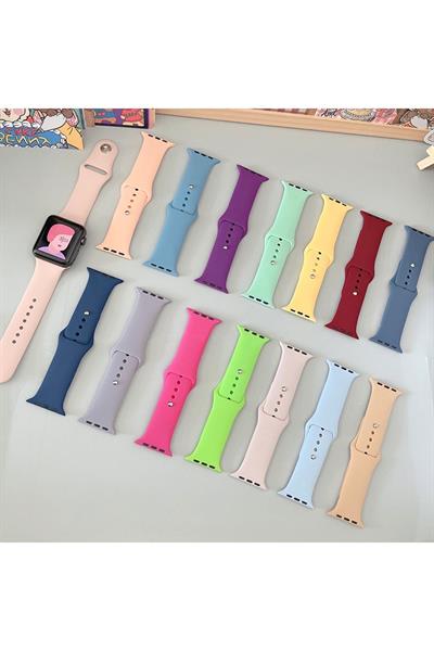 Apple Watch Uyumlu Seri: 1/2/3/4/5/6/se/7/8/9/10/11 Silikon Kordon A++