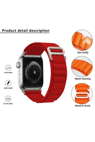 Apple Watch Uyumlu Seri 1/2/3/4/5/6/se/7/8/9 Ultra/ultra2 42-44-45-49mm - S10(46MM) Kordon Alpin