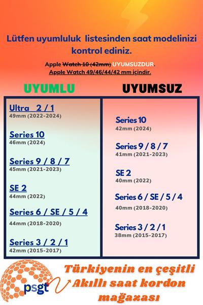 Apple Watch Uyumlu Seri 1/2/3/4/5/6/se/7/8/9 Ultra/ultra2 42/44/45/49mm S10-11(46MM) Kordon Trail 42