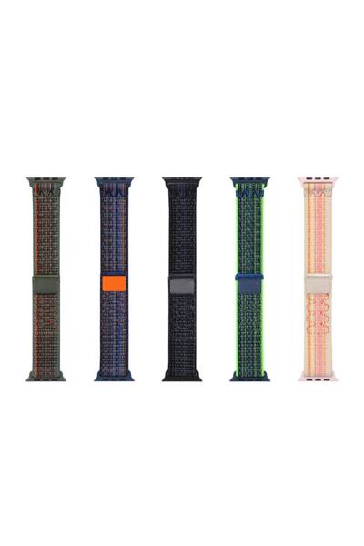 Apple Watch Uyumlu Seri: 3/4/5/6/7/8/9/se/10/11 Kordon Hasır Örgü