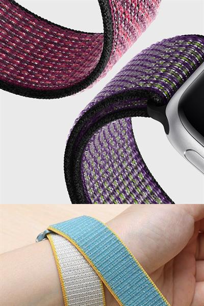 Apple Watch Uyumlu Seri: 3/4/5/6/7/8/9/se/10/11 Kordon Hasır Örgü