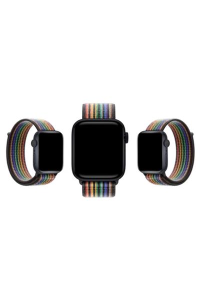 Apple Watch Uyumlu Seri: 3/4/5/6/7/8/9/se/10/11 Kordon Hasır Örgü