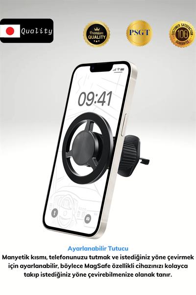 Araç Içi Magnetik Telefon Tutucu YM8-C13 360 Derece Dönebilen Havalandırma Tasarım