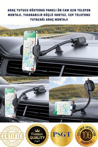 Araç Telefon Tutacağı ÖnCam Montajı, Evrensel Uzun Kol Ön Cam,Van,SUV,Kamyonet için Telefon Tutacağı
