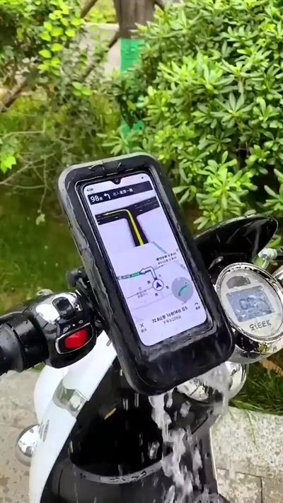Ayna Ve Gidon Takma Aparatlı Su Geçirmez Tüm Telefonlara Uyumlu Motorsiklet Telefon Tutucu Aparat