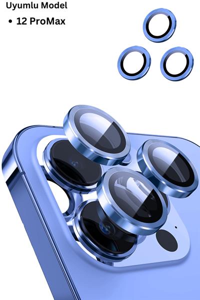 Iphone 12ProMax Uyumlu Alüminyum Alaşım 3d Kamera Lens Koruyucu