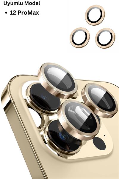 Iphone 12ProMax Uyumlu Alüminyum Alaşım 3d Kamera Lens Koruyucu