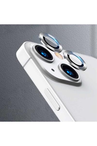 Iphone 13 Kamera Lensi Koruyucu Mercek Lens 13 Mini Uyumlu Gümüş