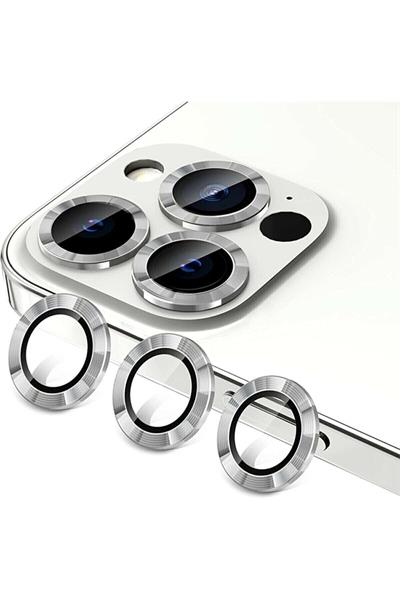 Iphone 13 Pro Max Kamera Lens Koruyucu Mercek Lens 13 Pro Uyumlu Gümüş