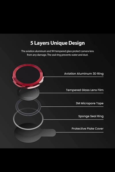 Iphone 13Pro/13ProMax Uyumlu Alüminyum Alaşım 3d Kamera Lens Koruyucu