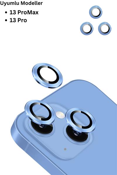 Iphone 13Pro/13ProMax Uyumlu Alüminyum Alaşım 3d Kamera Lens Koruyucu
