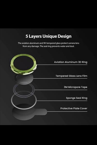 Iphone 13Pro/13ProMax Uyumlu Alüminyum Alaşım 3d Kamera Lens Koruyucu