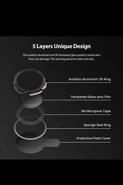 Iphone 13Pro/13ProMax Uyumlu Alüminyum Alaşım 3d Kamera Lens Koruyucu