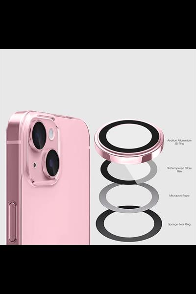 Iphone 14Pro/14ProMax/15Pro/15ProMax Uyumlu Alüminyum Alaşım 3d Kamera Lens Koruyucu