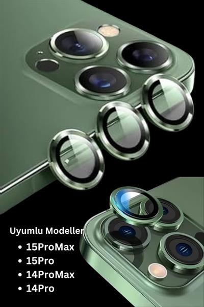 Iphone 14Pro/14ProMax/15Pro/15ProMax Uyumlu Alüminyum Alaşım 3d Kamera Lens Koruyucu