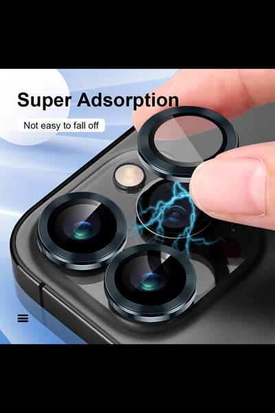 Iphone 14Pro/14ProMax/15Pro/15ProMax Uyumlu Alüminyum Alaşım 3d Kamera Lens Koruyucu