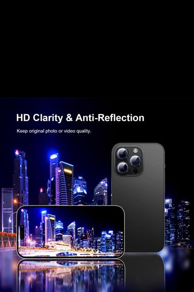 Iphone 14Pro/14ProMax/15Pro/15ProMax Uyumlu Alüminyum Alaşım 3d Kamera Lens Koruyucu