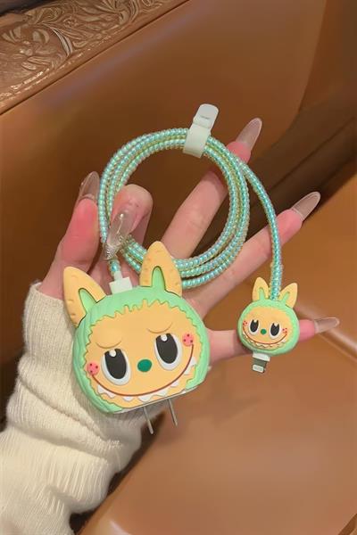 Labubu Iphone 18w/20w Uyumlu Şarj Kılıfı, Şarj Kablosu Örme Aparatı, Toparlayıcı, Kablo Koruyucu