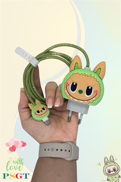 Labubu Iphone 18w/20w Uyumlu Şarj Kılıfı, Şarj Kablosu Örme Aparatı, Toparlayıcı, Kablo Koruyucu