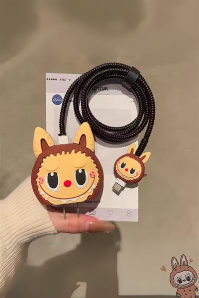 Labubu Iphone 18w/20w Uyumlu Şarj Kılıfı, Şarj Kablosu Örme Aparatı, Toparlayıcı, Kablo Koruyucu