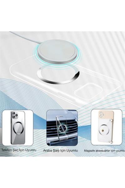 Power Metal Magsafe Halka Yüzük Ring Iphone 8ve Üstü Model Uyumlu Gümüş