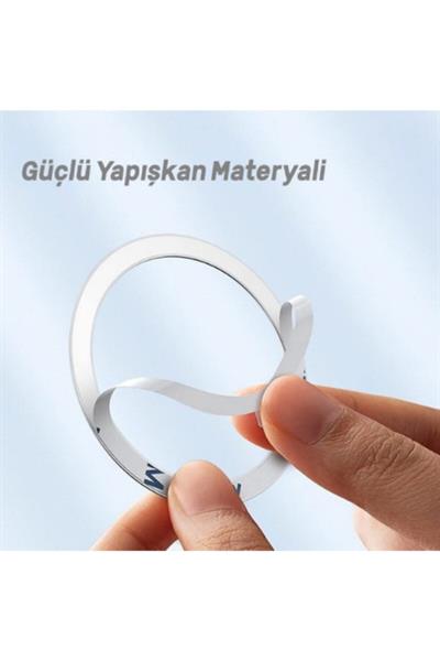Power Metal Magsafe Halka Yüzük Ring Iphone 8ve Üstü Model Uyumlu Gümüş