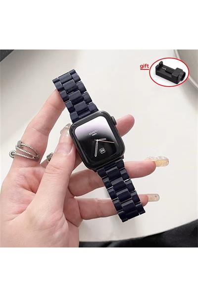 Apple Xiaomi Watch Seri 2/3/4/se/6/7/8/9/10/11 Uyumlu Paslanmaz Çelik Reçine Kordon