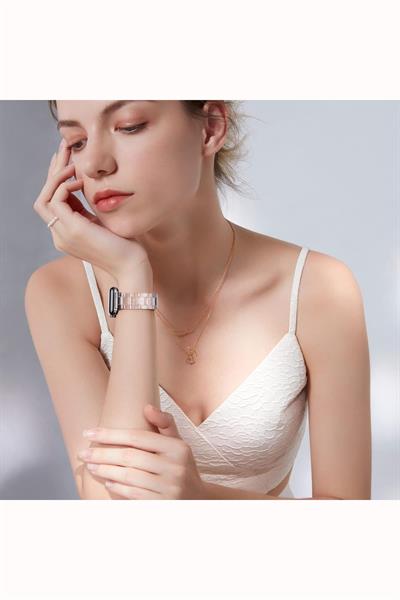 Apple Xiaomi Watch Seri 2/3/4/se/6/7/8/9/10/11 Uyumlu Paslanmaz Çelik Reçine Kordon