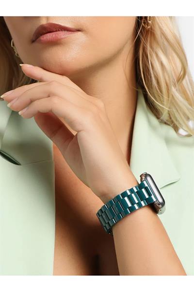 Apple Xiaomi Watch Seri 2/3/4/se/6/7/8/9/10/11 Uyumlu Paslanmaz Çelik Reçine Kordon