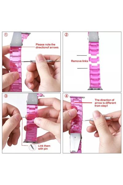 Apple Xiaomi Watch Seri 2/3/4/se/6/7/8/9/10/11 Uyumlu Paslanmaz Çelik Reçine Kordon