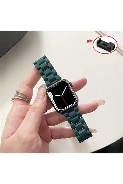 Apple Xiaomi Watch Seri 2/3/4/se/6/7/8/9/10/11 Uyumlu Paslanmaz Çelik Reçine Kordon