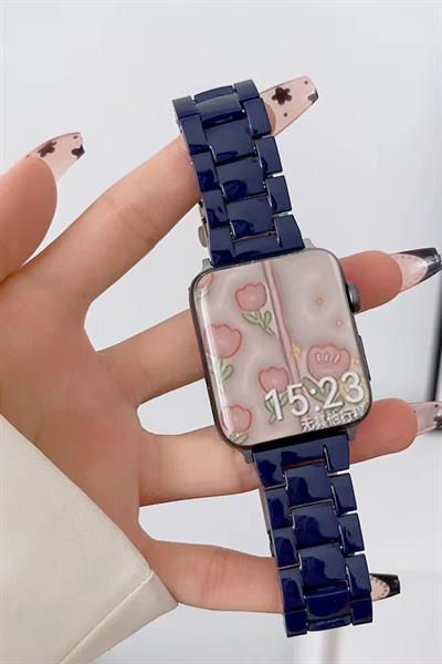 Apple Xiaomi Watch Seri 2/3/4/se/6/7/8/9/10/11 Uyumlu Paslanmaz Çelik Reçine Kordon