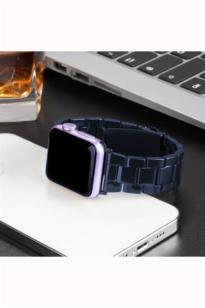 Apple Xiaomi Watch Seri 2/3/4/se/6/7/8/9/10/11 Uyumlu Paslanmaz Çelik Reçine Kordon