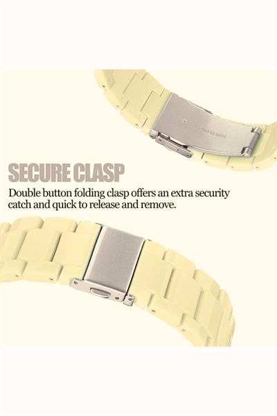 Apple Xiaomi Watch Seri 2/3/4/se/6/7/8/9/10/11 Uyumlu Paslanmaz Çelik Reçine Kordon