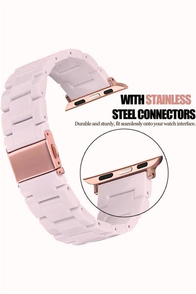 Apple Xiaomi Watch Seri 2/3/4/se/6/7/8/9/10/11 Uyumlu Paslanmaz Çelik Reçine Kordon