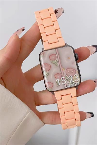 Apple Xiaomi Watch Seri 2/3/4/se/6/7/8/9/10/11 Uyumlu Paslanmaz Çelik Reçine Kordon