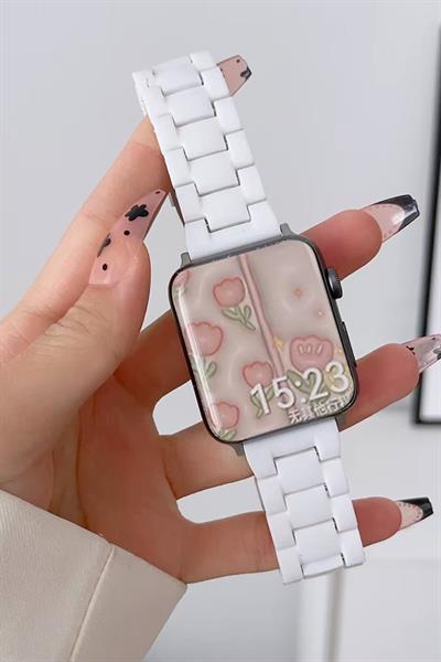 Apple Xiaomi Watch Seri 2/3/4/se/6/7/8/9/10/11 Uyumlu Paslanmaz Çelik Reçine Kordon