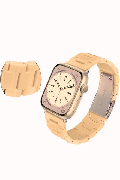 Apple Xiaomi Watch Seri 2/3/4/se/6/7/8/9/10/11 Uyumlu Paslanmaz Çelik Reçine Kordon