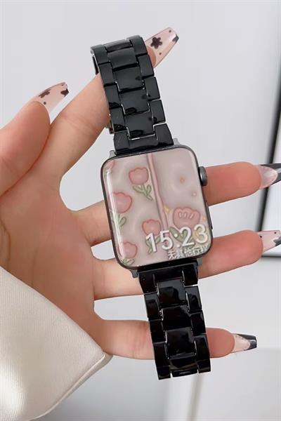 Apple Xiaomi Watch Seri 2/3/4/se/6/7/8/9/10/11 Uyumlu Paslanmaz Çelik Reçine Kordon