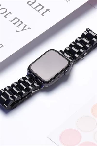 Apple Xiaomi Watch Seri 2/3/4/se/6/7/8/9/10/11 Uyumlu Paslanmaz Çelik Reçine Kordon