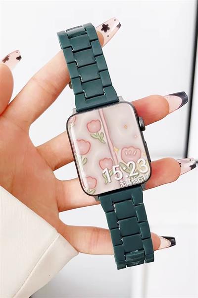Apple Xiaomi Watch Seri 2/3/4/se/6/7/8/9/10/11 Uyumlu Paslanmaz Çelik Reçine Kordon