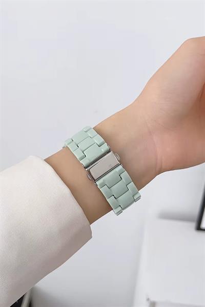 Apple Xiaomi Watch Seri 2/3/4/se/6/7/8/9/10/11 Uyumlu Paslanmaz Çelik Reçine Kordon