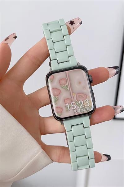 Apple Xiaomi Watch Seri 2/3/4/se/6/7/8/9/10/11 Uyumlu Paslanmaz Çelik Reçine Kordon